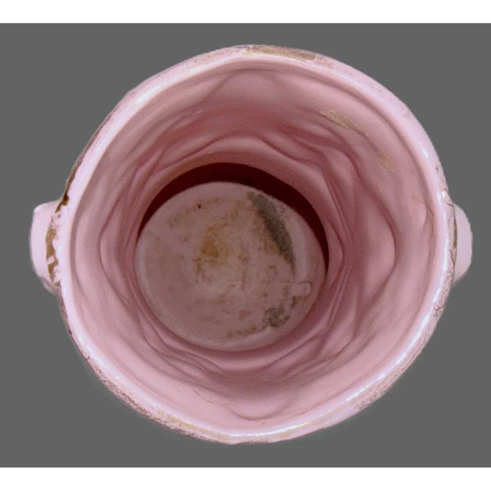Antique Schafer-Vater Pink Jasperware Vanity Set Oblong Bowl & Crown Star Vase